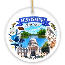 OrnamentallyYou - Artistic Mississippi State Themes and Landmarks Christmas Ornament - Multi-colored
