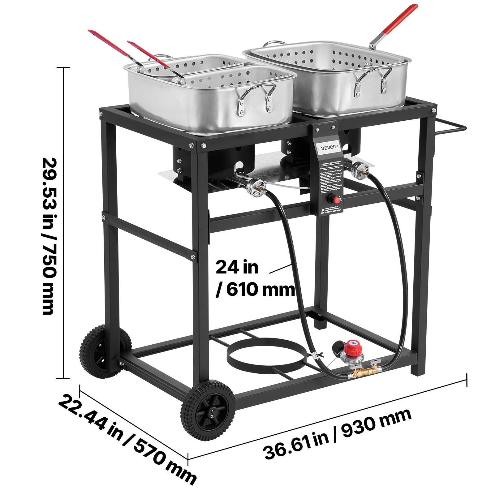 29.53 in / 750 mm  
24 in / 610 mm  
22.44 in / 570 mm  
36.61 in / 930 mm