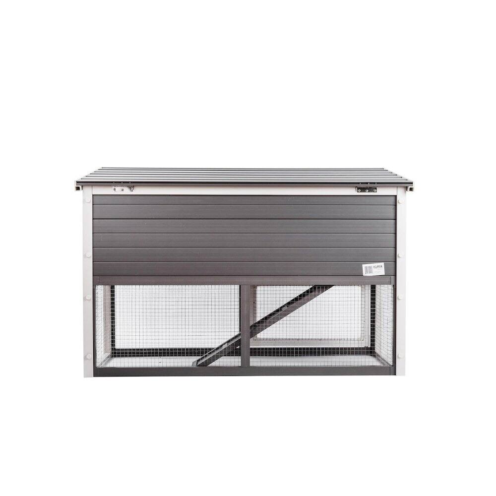 Back. New Age Pet - ECOFLEX Columbia Rabbit Hutch in Grey - Grey.