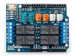Arduino - A000110 4 Relays Shield allows driving high power loads.