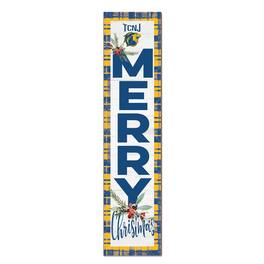 Jardine - College of New Jersey Lions 12'' x 48'' Outdoor Merry Christmas Leaner - White