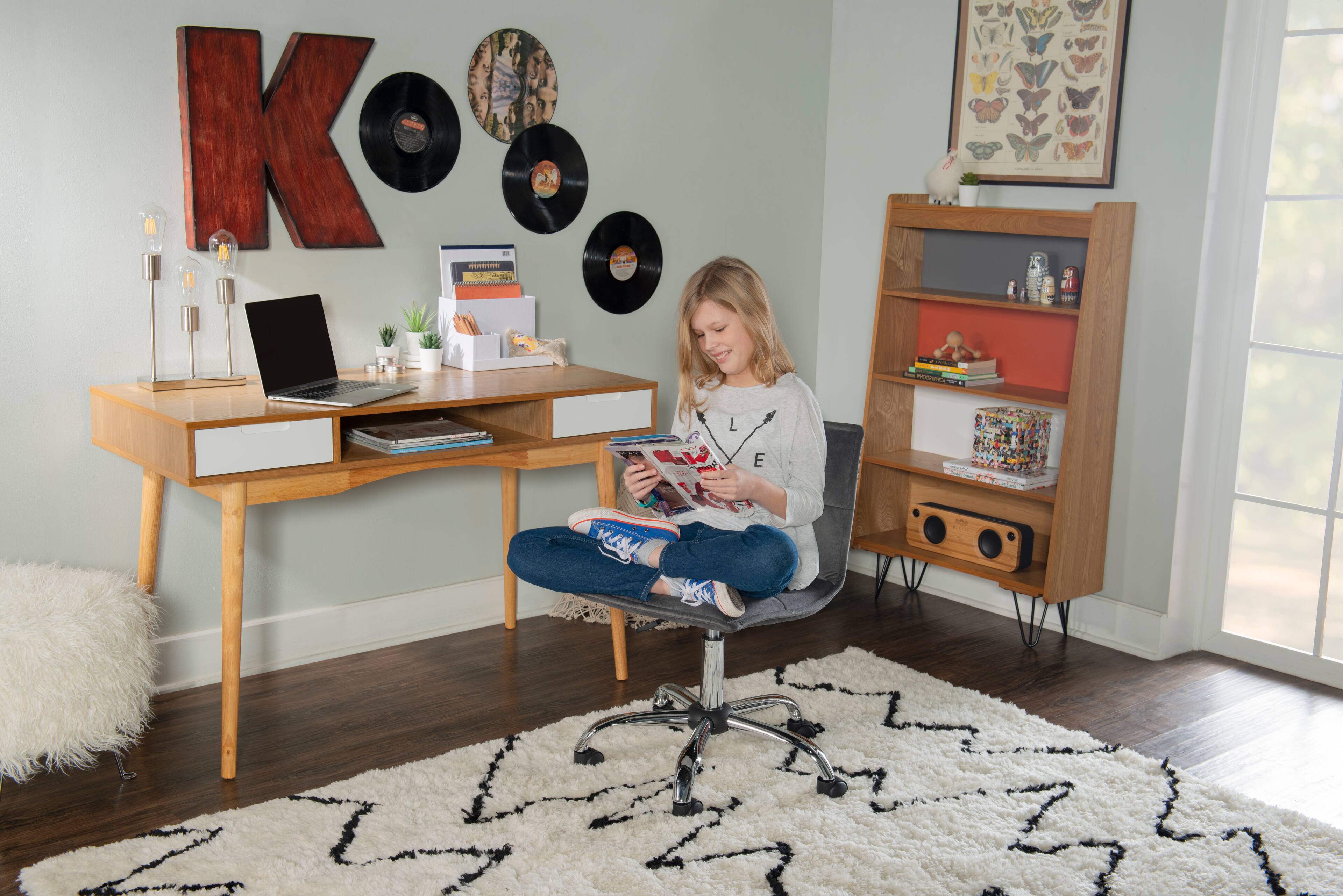 Alt View 16. Linon Home Décor - Pollard Two-Drawer Writing Desk - Natural & White.