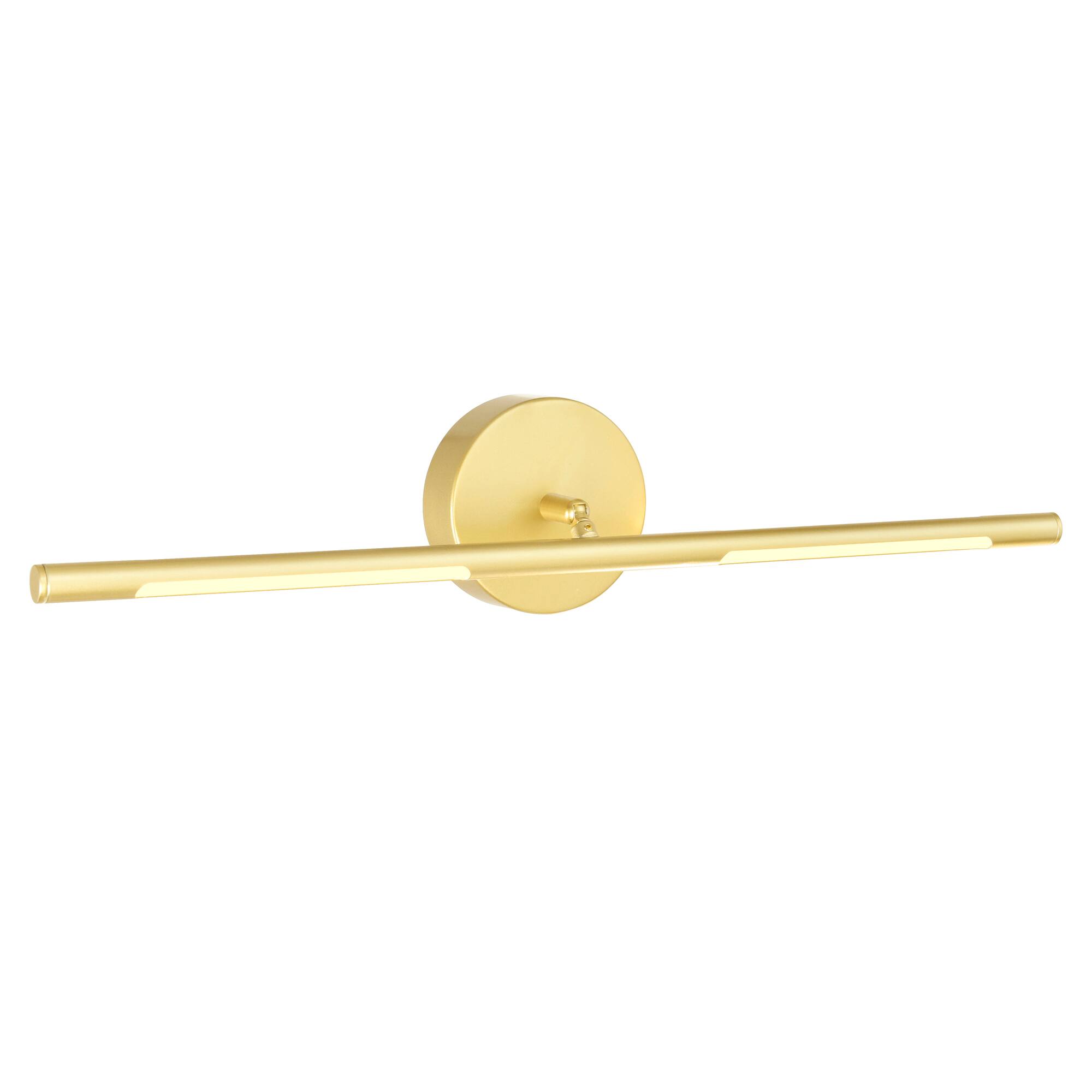 Front. CWI Lighting - Oskil LED Integrated Wall Light With Satin Gold Finish - Satin Gold.
