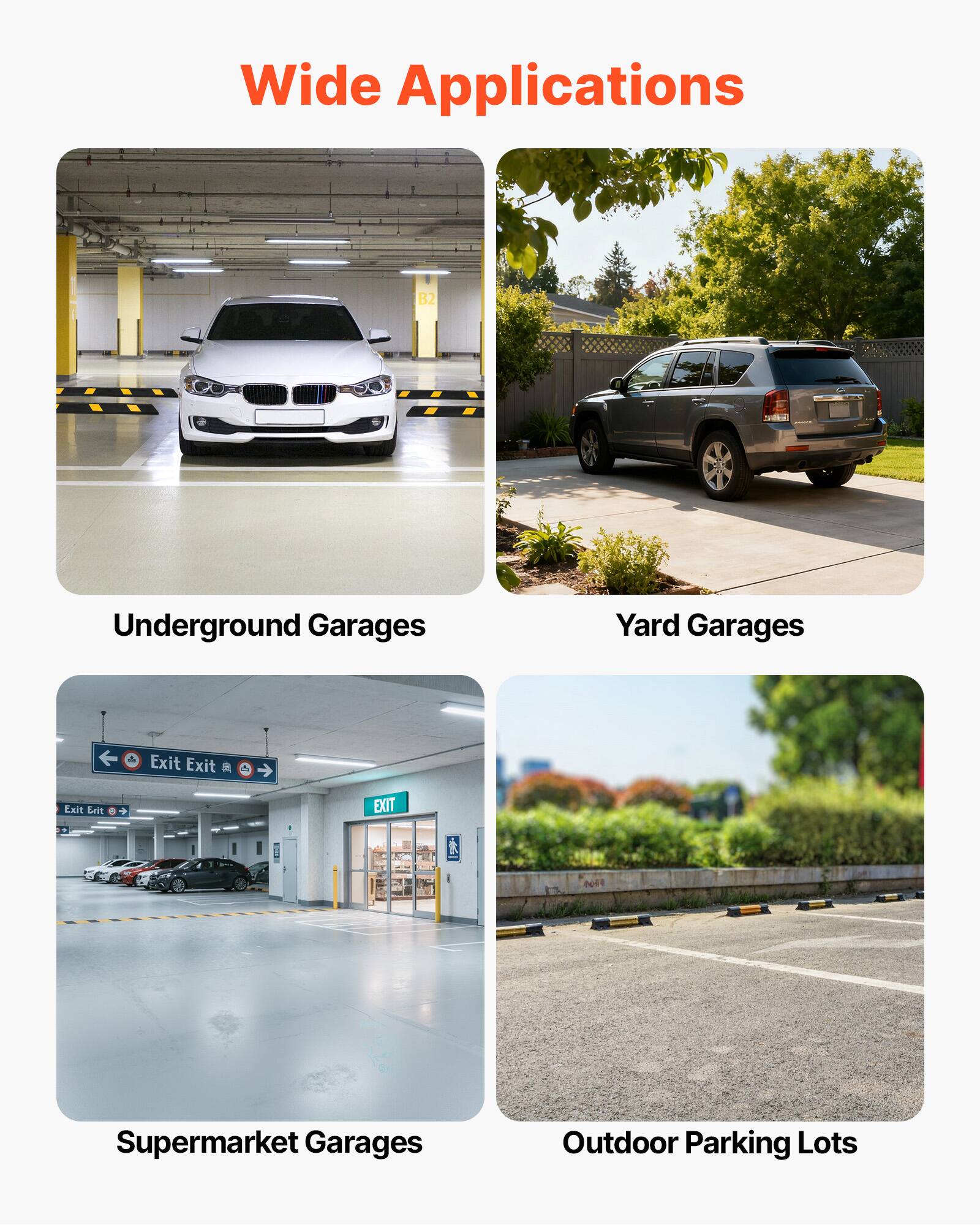 Wide Applications

- Underground Garages
- Yard Garages
- Supermarket Garages
- Outdoor Parking Lots