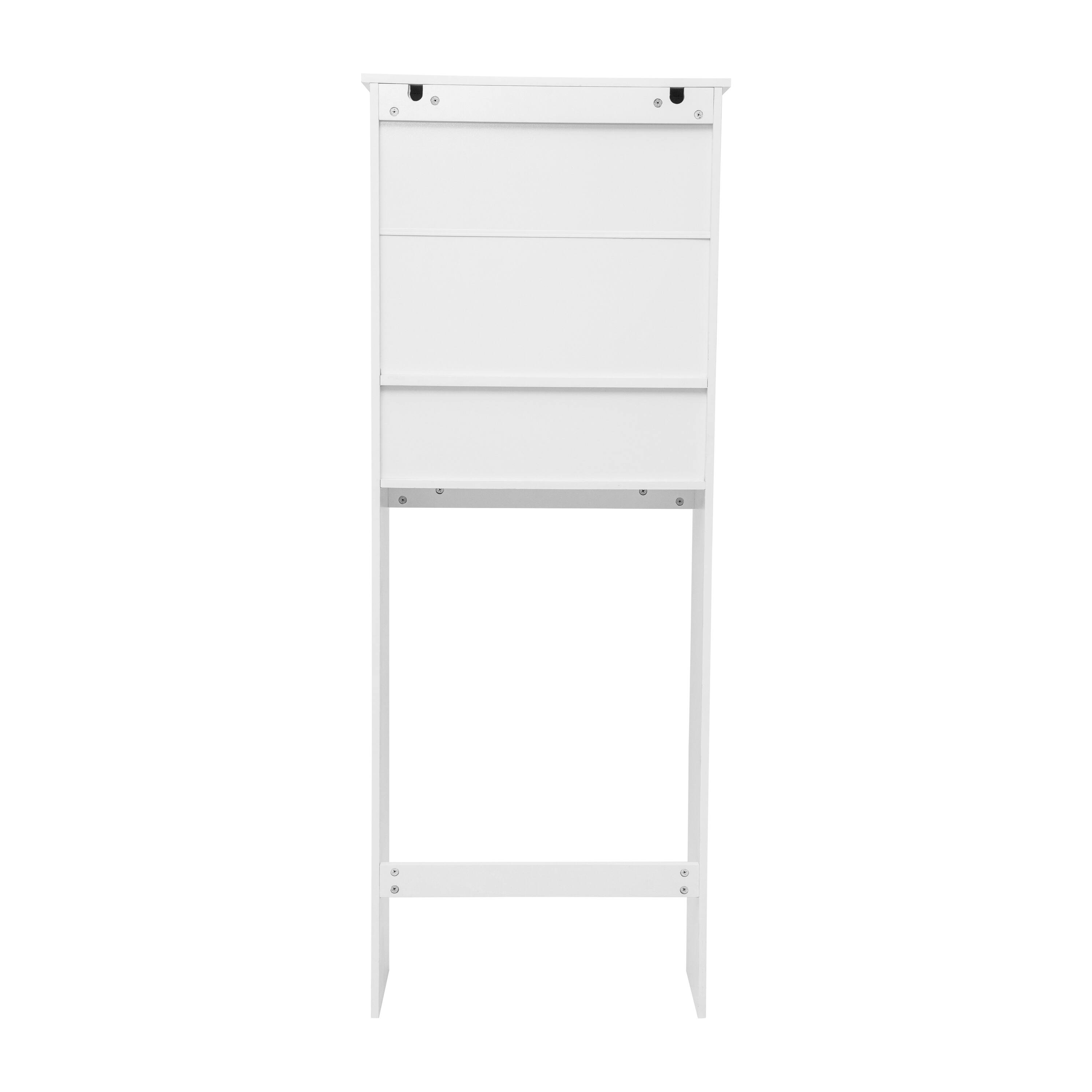Alt View 7. Emma + Oliver - Modern Over the Toilet Cabinet with Shelves and Magnetic Closure Doors - White.