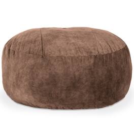 Jaxx - Saxx 6 Foot Giant Bean Bag Chair - Padded Microvelvet, Chestnut - Padded Microvelvet - Chestnut