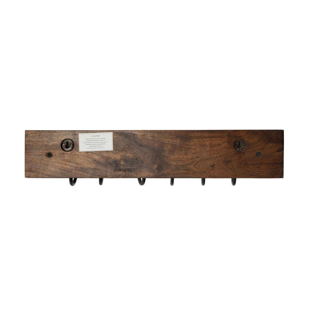 Left. Butler Specialty - Glendo Iron & Wood Wall Rack - Medium Brown.