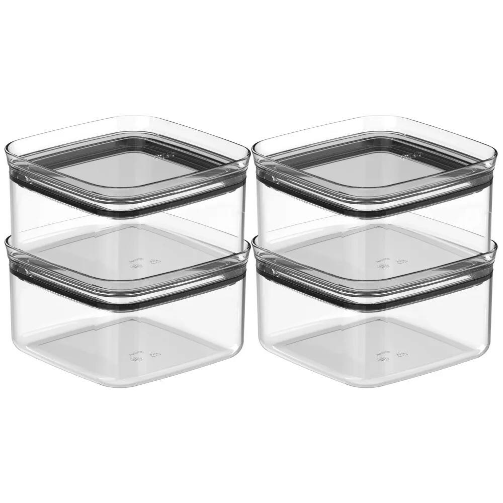 Alt View 7. OU - OU Airtight Food Storage Container 8pc (set of 4) BPA Free Plastic Container with Leak Proof Lid - Clear.