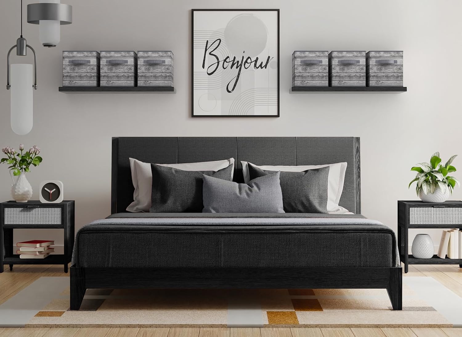 Alt View 1. Sorbus - Sorbus Foldable Storage Cubes, 6 Fabric Baskets for Organizing Pantry, Closet, Shelf, Nursery, Playroom, Toy Box - Wood Gray.