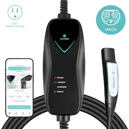 Lectron - Portable Level 1 Tesla EV Charger – 120V, 15A, NEMA 5-15, WiFi Enabled