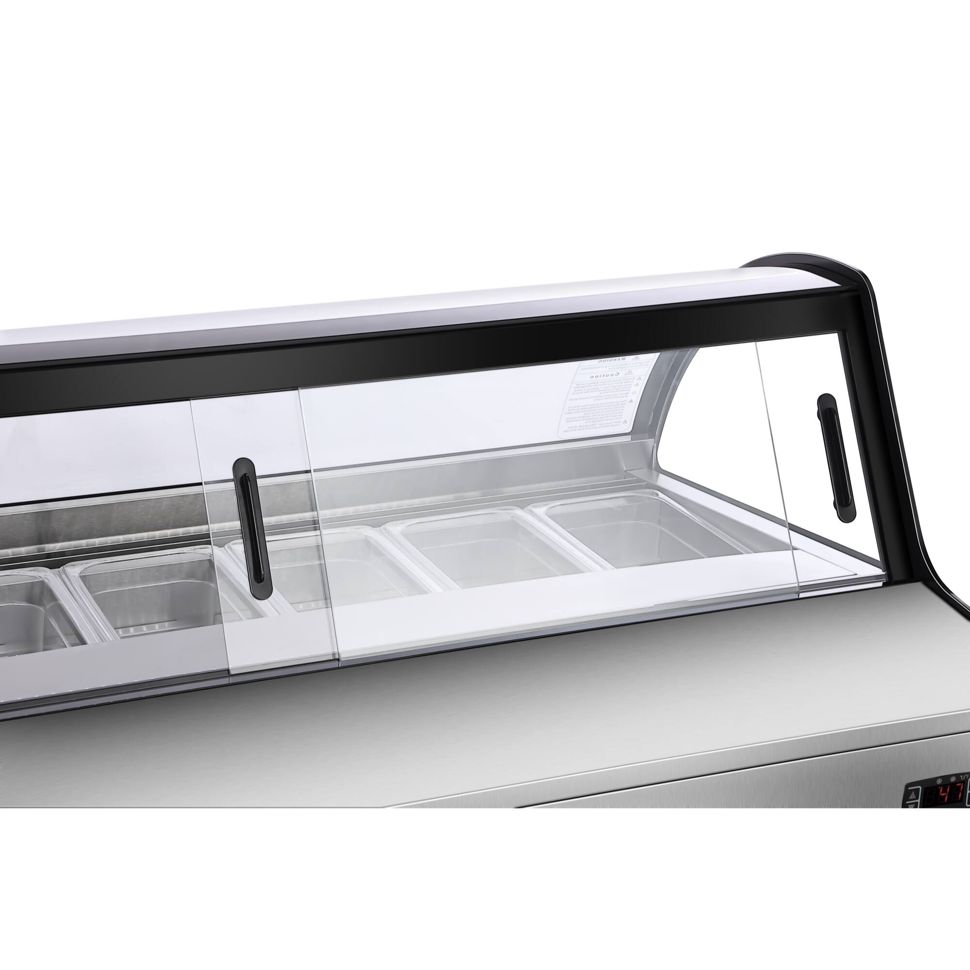 Left. Koolmore - 46 in. Countertop Gelato Display Case with 6 Pans and Built-in Glass Sneeze Guard in Stainless-Steel (KM-CGD6P) - Stainless-Steel.