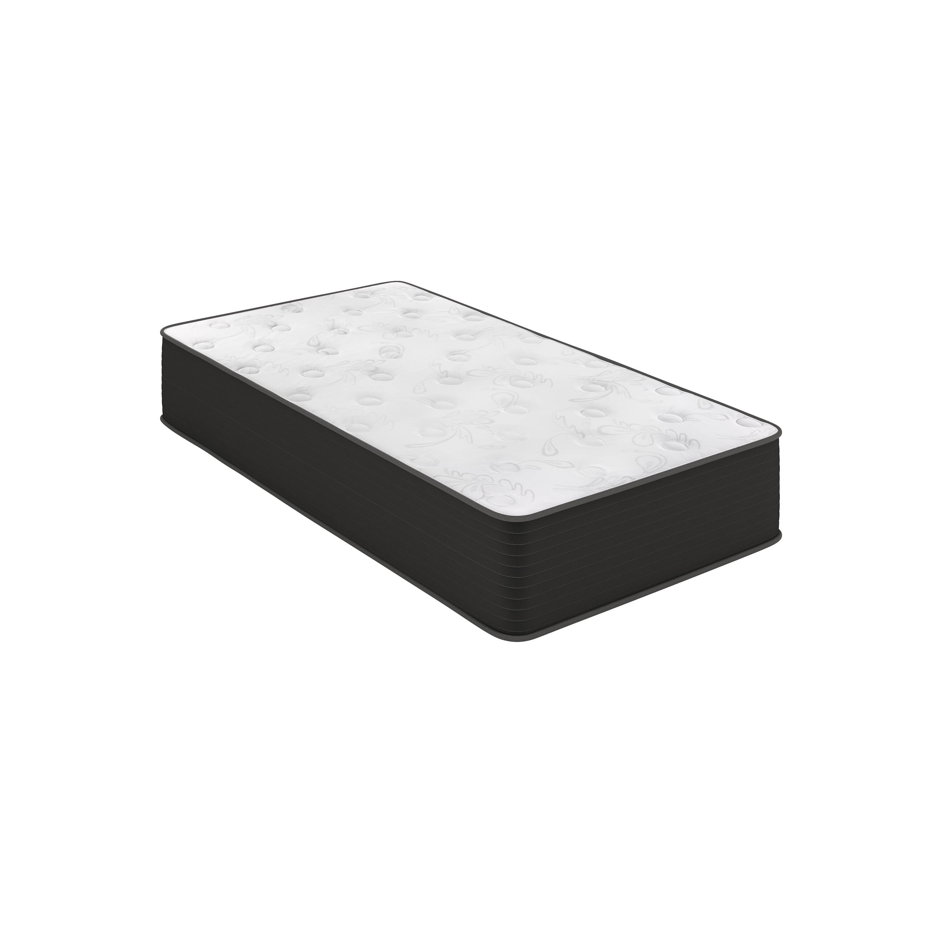 Alt View 1. Emma + Oliver - 12" Hybrid Pocket Spring with Cooling Foam Layer Mattress in a Box - White/Black.