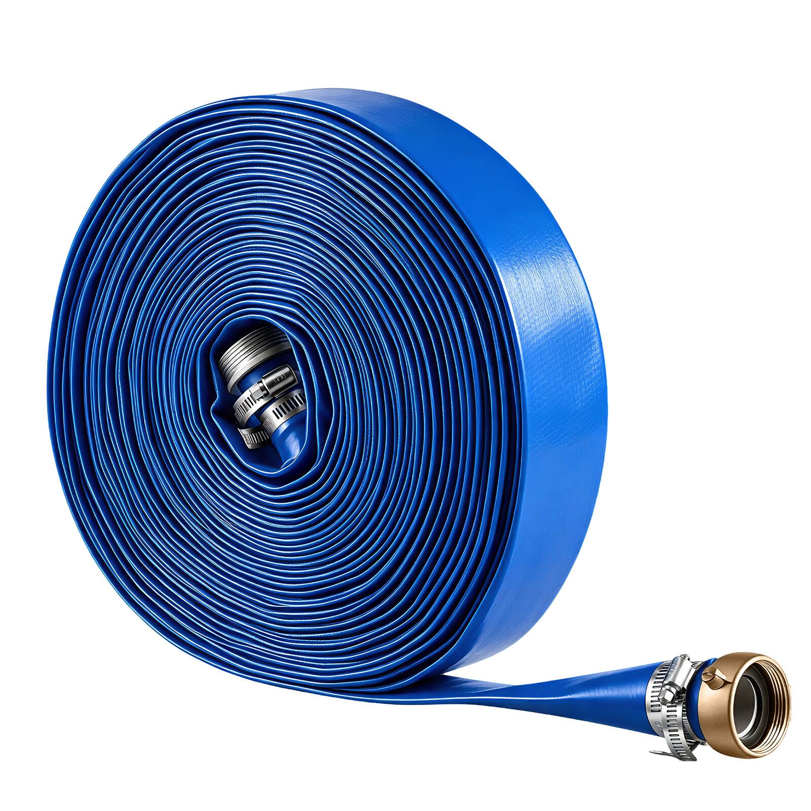 Alt View 5. VEVOR - Discharge Hose 1-1/2" x 100 ft PVC Lay Flat Backwash Water Pump Hose, for Swimming Pool Sand Filter & Sump Pump - Black.