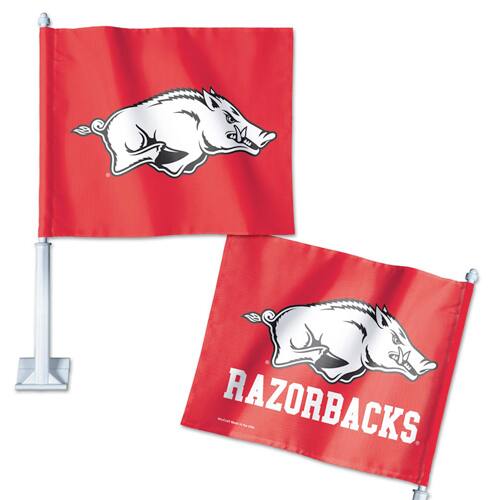 Alt View 1. WinCraft - Arkansas Razorbacks 12" x 15" Double-Sided Car Flag - Multicolor.