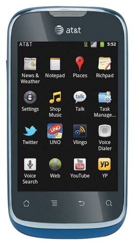 Front Standard. Huawei - Fusion U8652 Cell Phone (Unlocked) - Black/Blue.