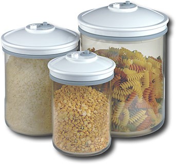 Set of 3 Smoke FoodSaver Vacuum Sealer Snail Canister Containers