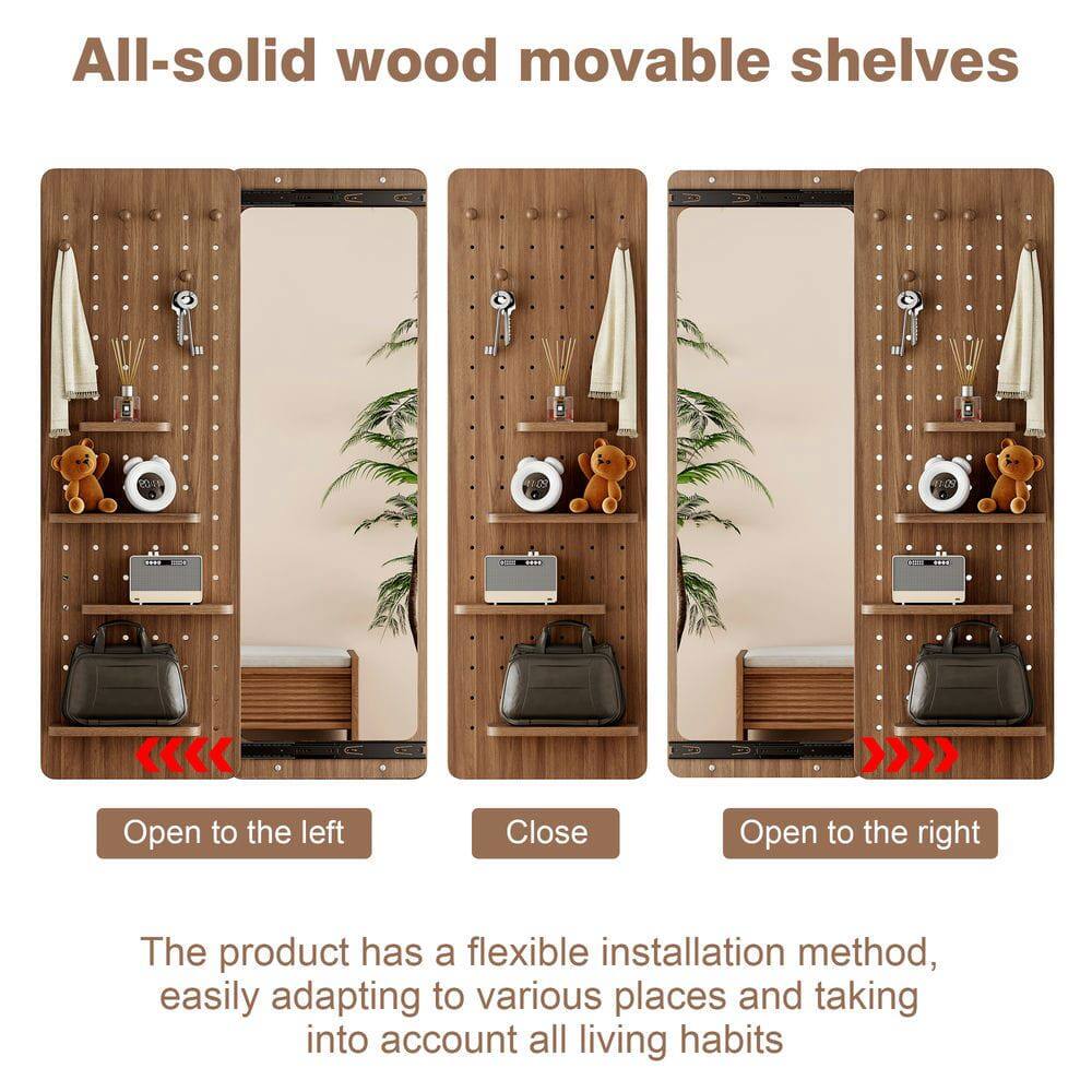 All-solid wood movable shelves

Open to the left  
Close  
Open to the right  

The product has a flexible installation method, easily adapting to various places and taking into account all living habits