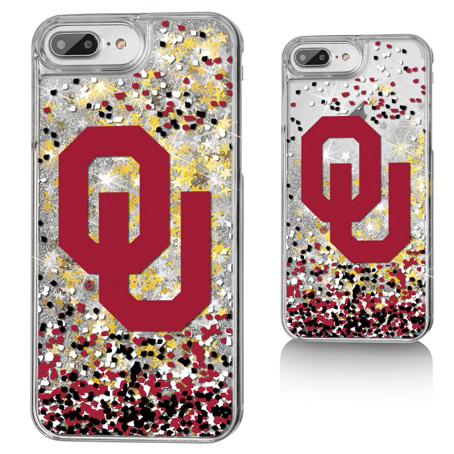 Front. Keyscaper - Oklahoma Sooners iPhone Glitter Confetti Design Case - 15 - Multicolor.