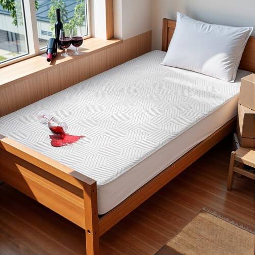 Comfort Essence - Waterproof Mattress Protector With High Resistance To Liquid Breathable 3d Air King Ultra Soft Cover Quiet - White