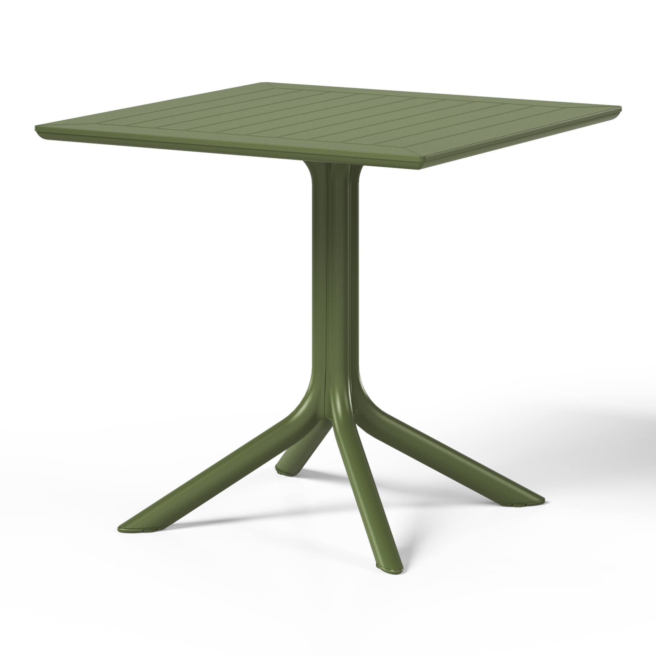 Left. WestinTrends - WestinTrends Playa 5-Piece Outdoor Resin Square Patio Dining Table Set with Stackable Patio Dining Chairs - Olive Green.