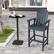 Angle. Costway - Outdoor HDPE Bar Height Stool Patio Tall Chair Armrest Footrest All Weather - Navy.