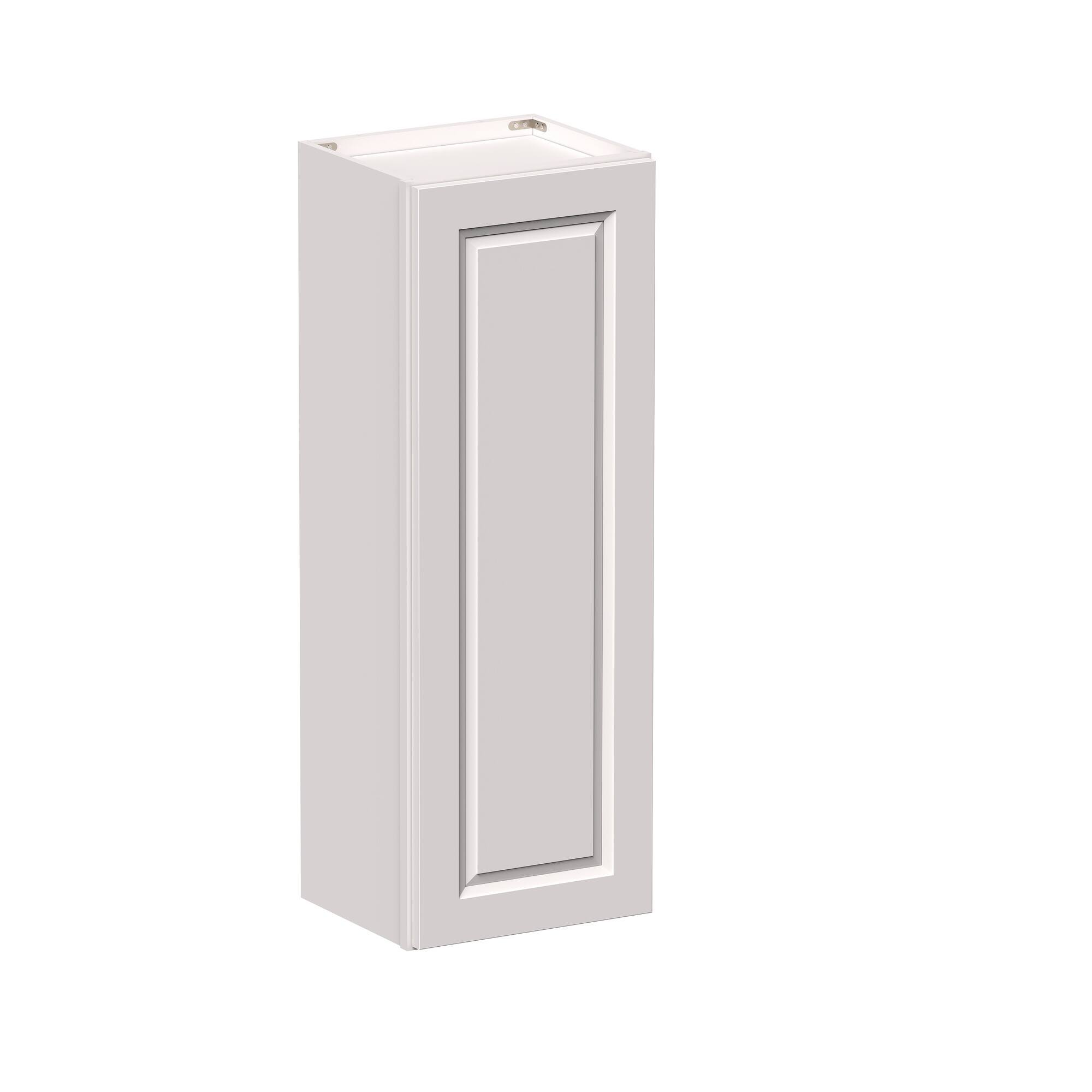 Angle. Boyel Living - 15-in W x 42-in H x 12-in D Shaker RTA Kitchen Wall Cabinet with Soft-Close Doors - Glacier White.