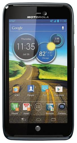 Front Standard. Motorola - Refurbished Atrix HD 4G Cell Phone (Unlocked) - Black.