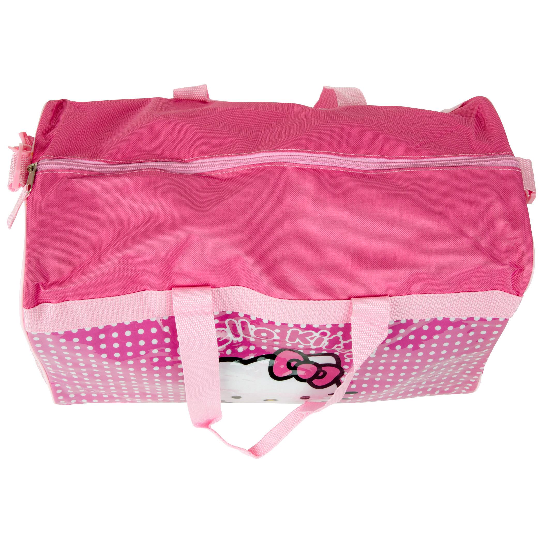 Alt View 2. Hello Kitty - Hello Kitty Pink Polka Dot Kids Duffle Bag for Travel or Sports - Pink.