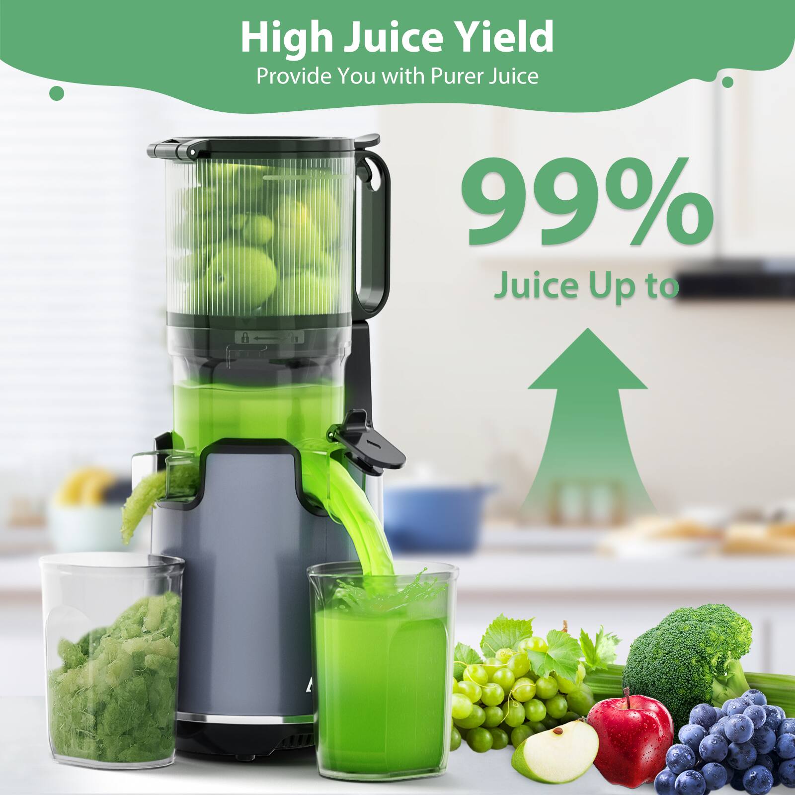 High Juice Yield, Provide You with Purer Juice, 99% Juice Up to
