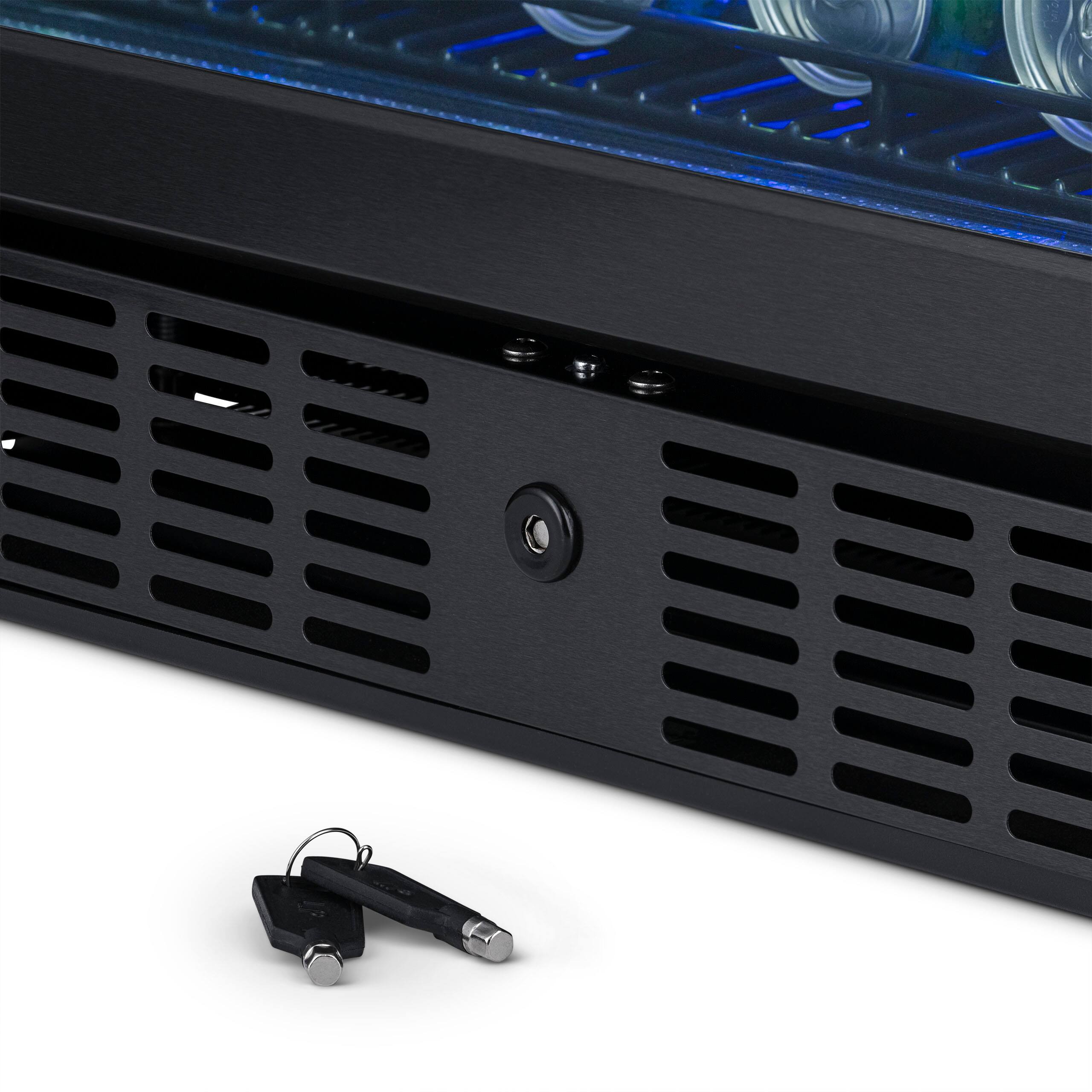 Alt View 13. NewAir - 24” 177-Can Built-In Beverage Cooler with Precision Temperature Controls and Adjustable Shelves - Black stainless steel.