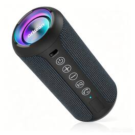 Ortizan - Portable Bluetooth 5.3 Speaker, 24W Hi-Fi Stereo Sound, Dual Pairing, RGB Lighting, IPX7 Waterproof,30H Playtime - navy