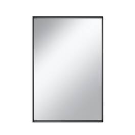 Boyel Living - 24 x 16 in Rectangle Square Right-Angle Mirror with Matte Black Aluminum Frame