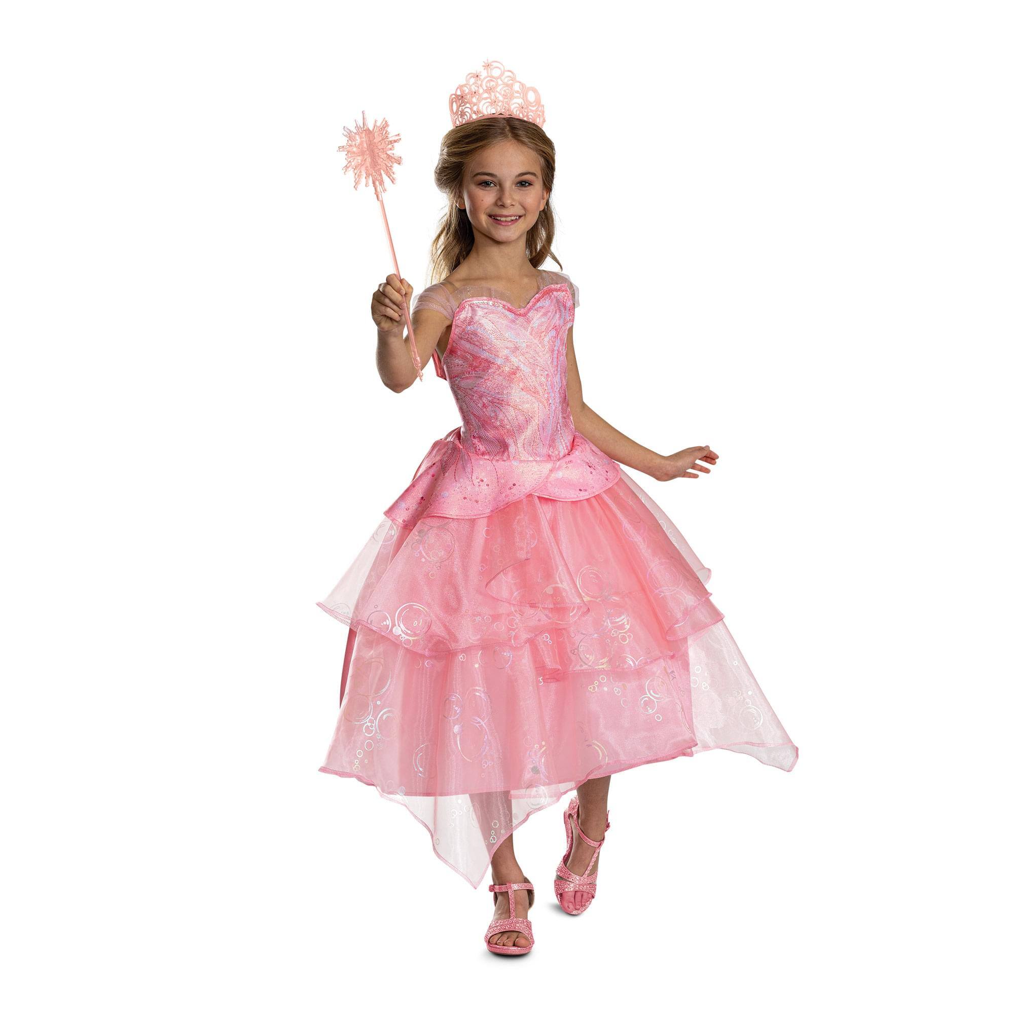 Alt View 1. Disguise - Wicked Glinda Pink Classic Child Costume | X-Small 3T-4T - Pink.