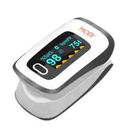 MOBI - Fingertip Pulse Oximeter Heart Rate & Oxygen Level Monitor - White