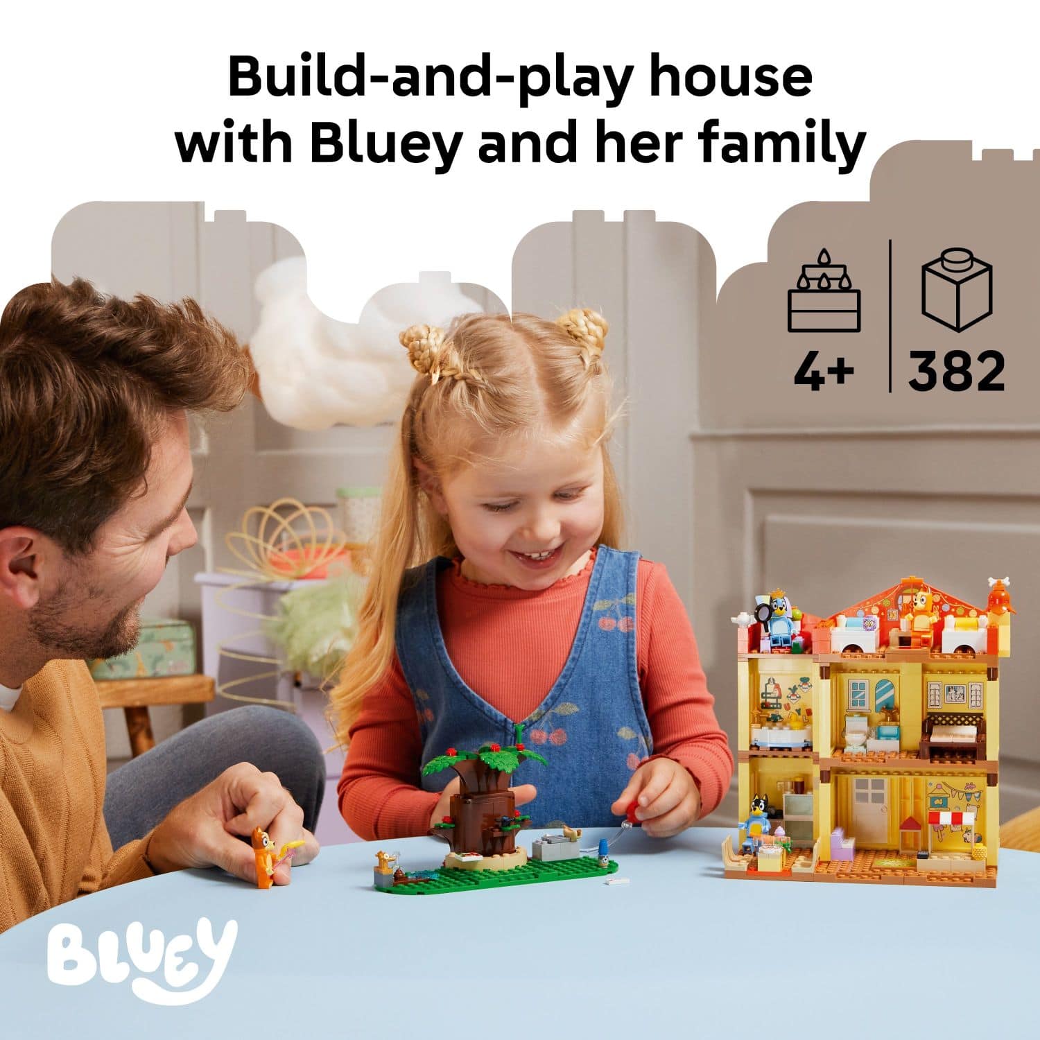 Build-and-play house with Bluey and her family 4+ 382 - BLUeY