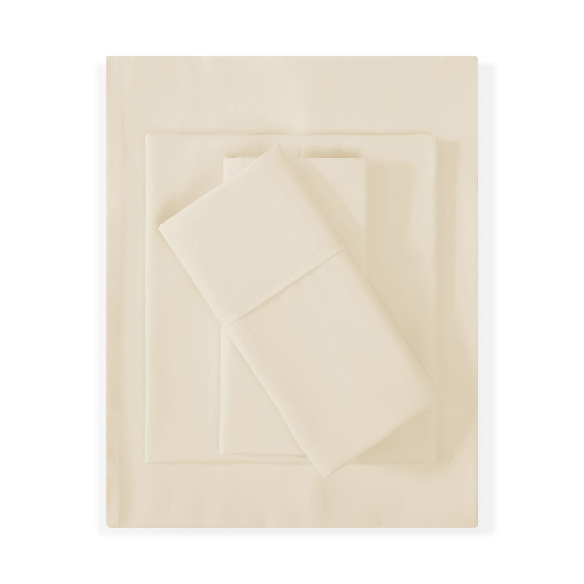 Back. Sweet Home Collection - All Season Reversible Bed-in-A-Bag Solid Color Comforter & Sheet Set, Twin XL - Beige.