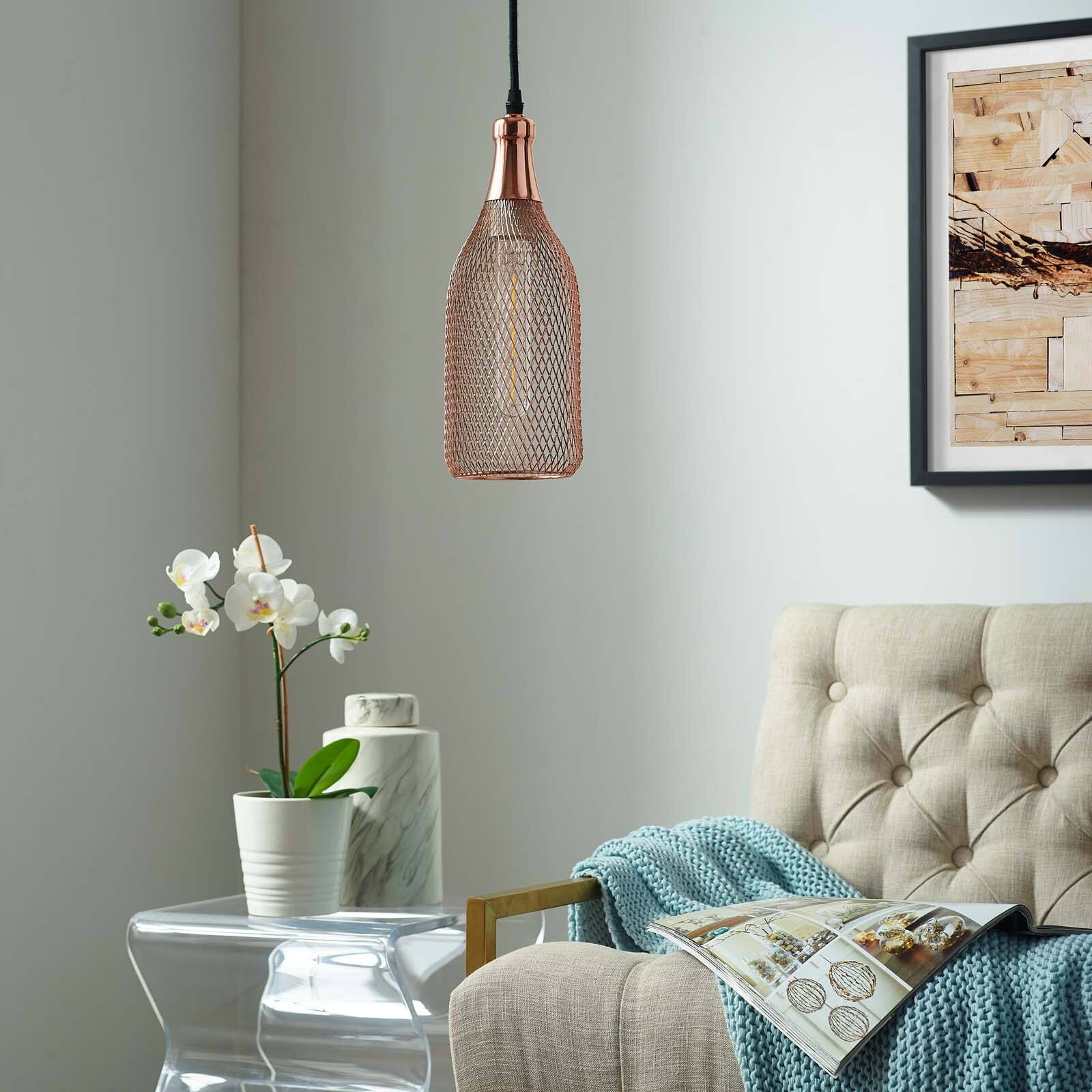 Front. Modway - Glimmer Bottle-Shaped Rose Gold Pendant Light by Modway - Rose Gold.