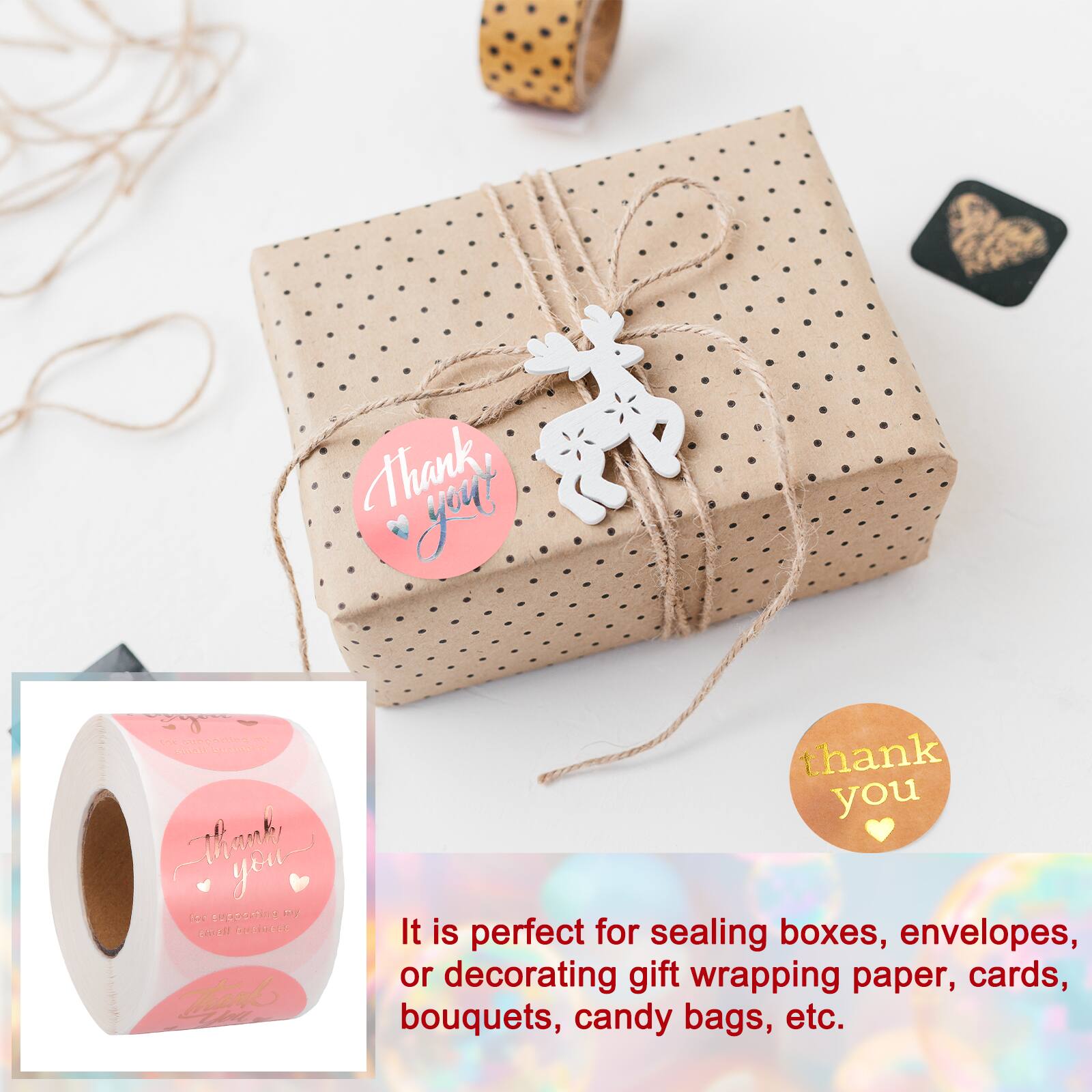Thank you! - SON thank you anky you - C CHELIT SULREEE

It is perfect for sealing boxes, envelopes, or decorating gift wrapping paper, cards, bouquets, candy bags, etc.