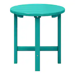 WestinTrends - Dylan Adirondack Round Outdoor Side Table - Turquoise