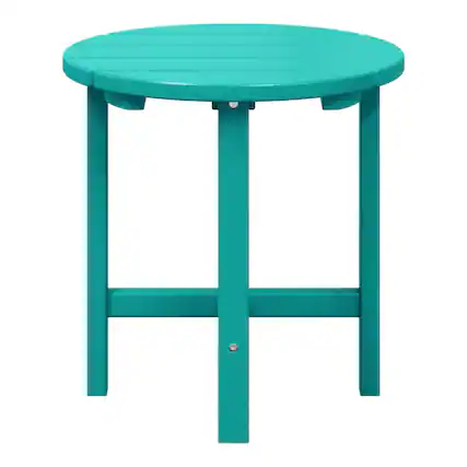 Front. WestinTrends - WestinTrends Dylan Adirondack Round Outdoor Side Table - Turquoise.