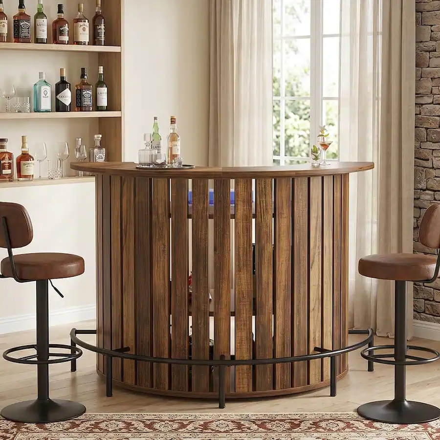 Bar Table Base Only Tribesigns Bar Table with Storage, 4 Tier Arc Shaped Mini Bar Table ...