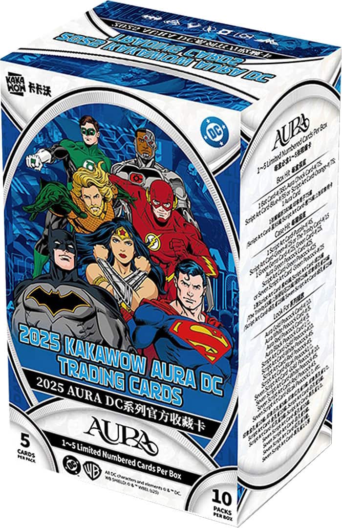 2025 Kakawow Aura DC Trading Card Hobby Box (10 Packs)