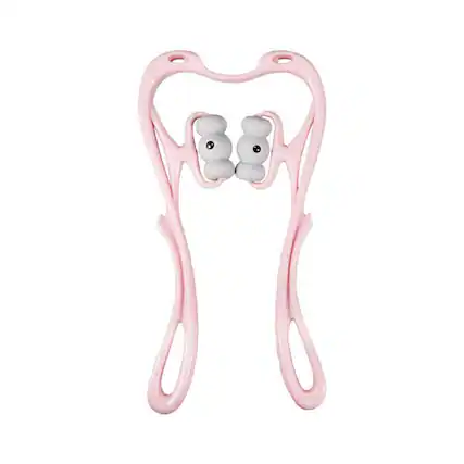 Front. Stock Preferred - Neck Roller Massager – Handheld Trigger Point Therapy for Neck & Shoulder Pain Relief - Pink.