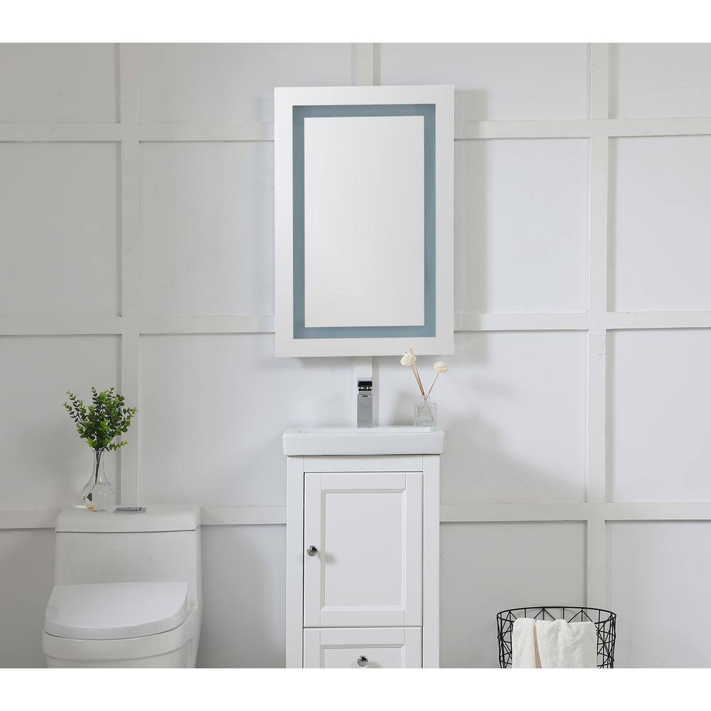 Alt View 2. Elegant Decor - LED Hardwired Mirror Rectangle W20H30 Dimmable 5000K - Glossy White.