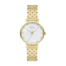 Obaku - Brink Lillie Women's Stainless Steel Wrist Watch with Mother-of-Pearl Dial and Rose Gold IP Bracelet - Yellow Gold