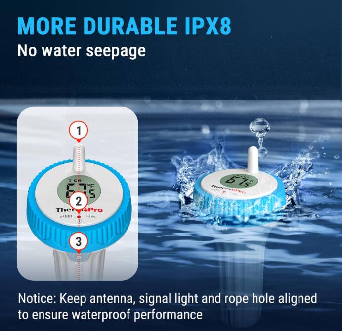 MORE DURABLE IPX8  
No water seepage  

1  
2  
3  

Notice: Keep antenna, signal light and rope hole aligned to ensure waterproof performance