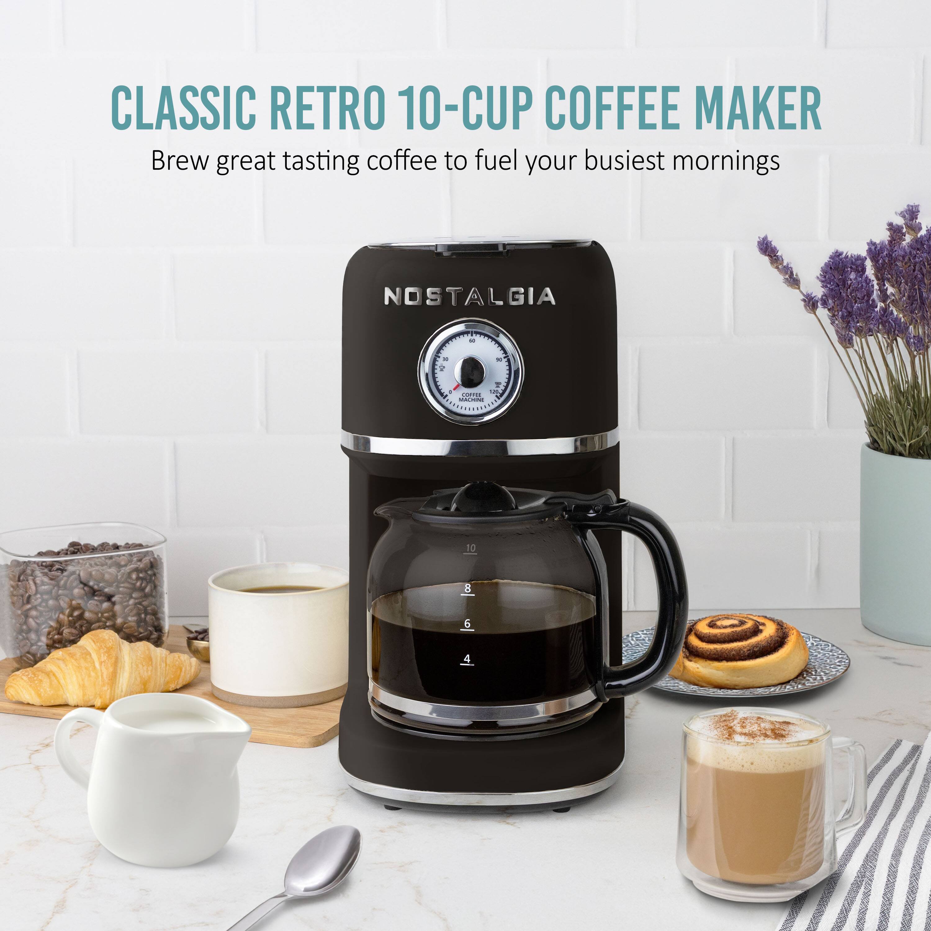 CLASSIC RETRO 10-CUP COFFEE MAKER  
Brew great tasting coffee to fuel your busiest mornings  

NOSTALGIA