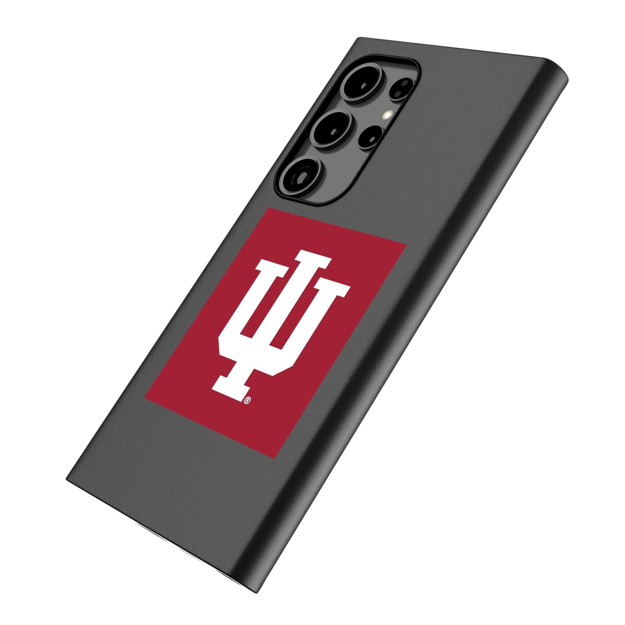 Alt View 1. Keyscaper - Indiana Hoosiers Text Backdrop Galaxy Magnetic Bump Case - S24 - Black.