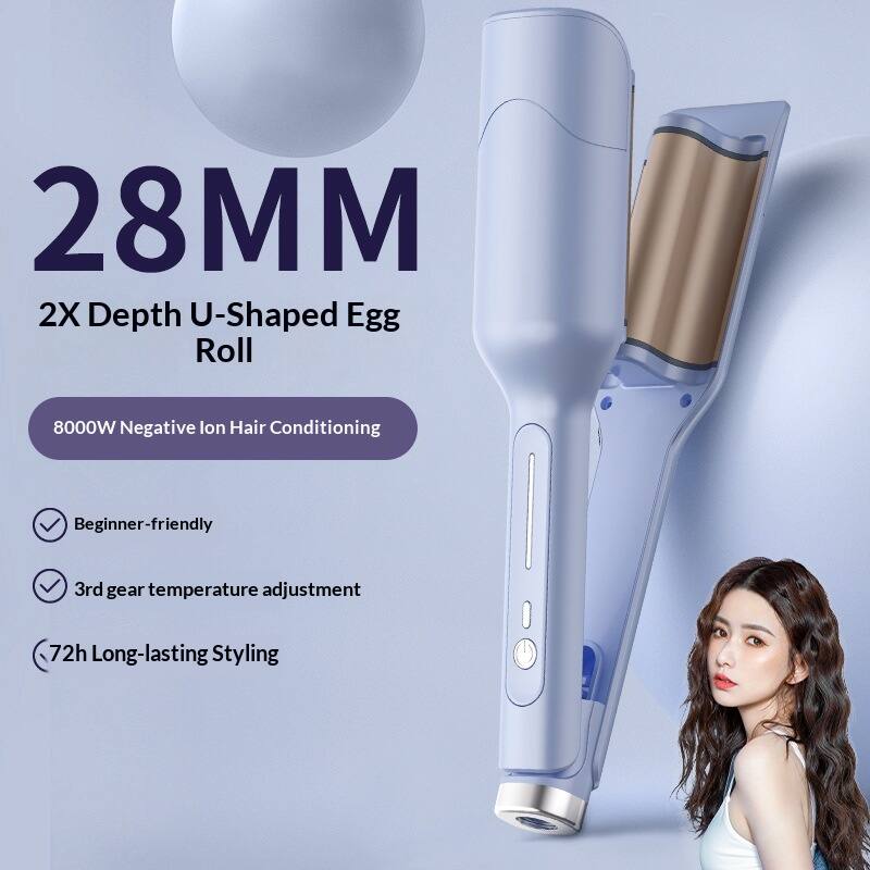 28MM  
2X Depth U-Shaped Egg Roll  
8000W Negative Ion Hair Conditioning  
Beginner-friendly  
3rd gear temperature adjustment  
72h Long-lasting Styling