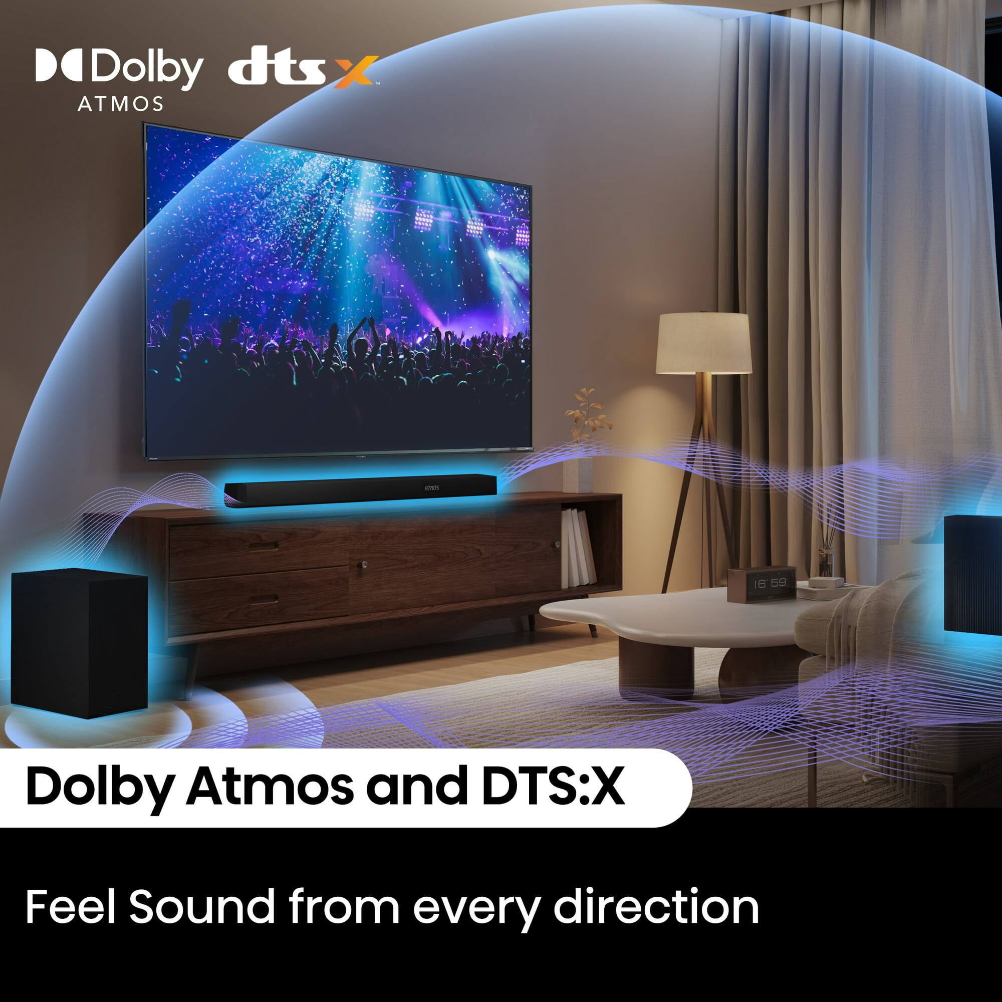 A Dolby Atmos and DTS:X Feel Sound from every direction